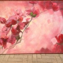 rose abstract schilderij /