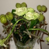 bloemstuk met houtframe