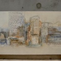 abstract met diverse mediums/structuren