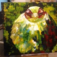 vogel schilderij met vogel