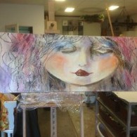 dame schilderij relief