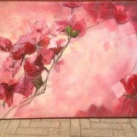 rose abstract schilderij