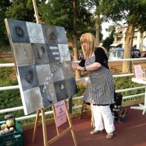 buitenschilderen op brug memory schilderij paris /